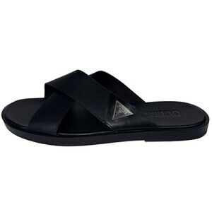 Guess Mens Size 7 Sandals Slides Slip On Black Shoes Summer Pool House Shoes New